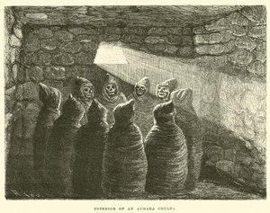 Interior de una chulpa aymara de Edouard Riou